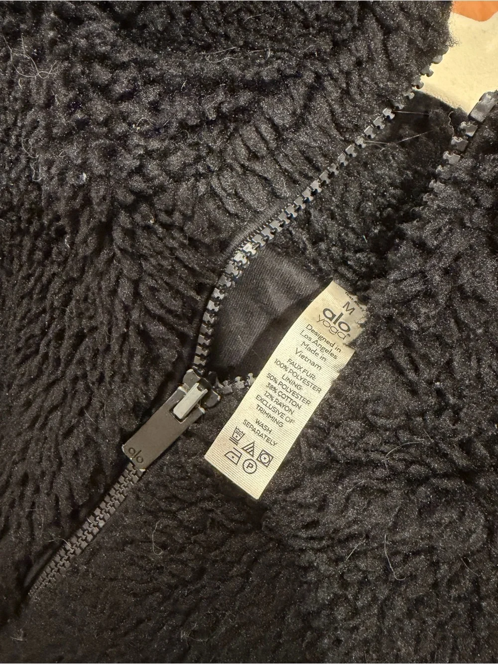 ALO Yoga Black Faux Fur Foxy Jacket